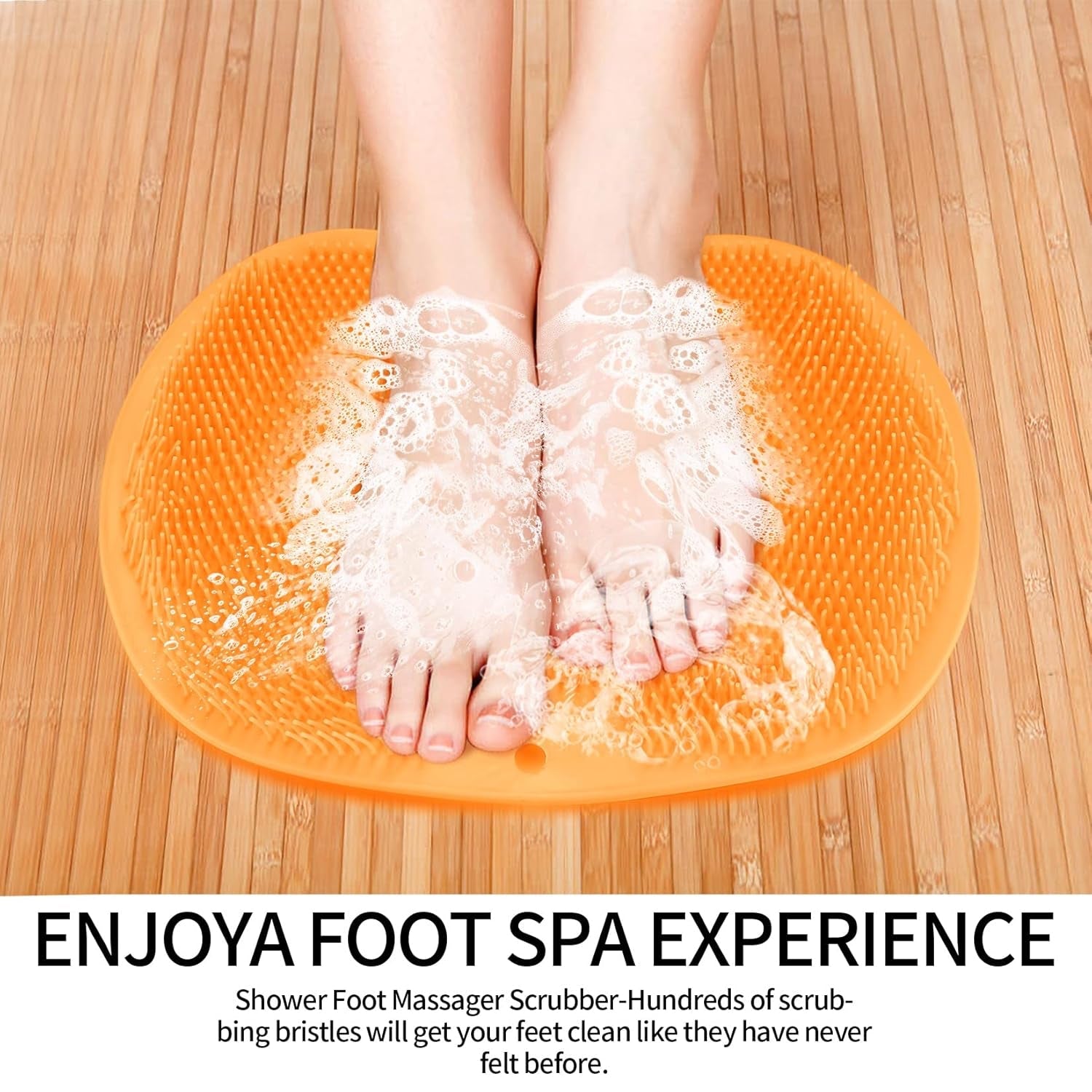 Yellow Silicone Bath Massage Cushion â€“ Suction Cup Exfoliating Foot Scrubber & Mat