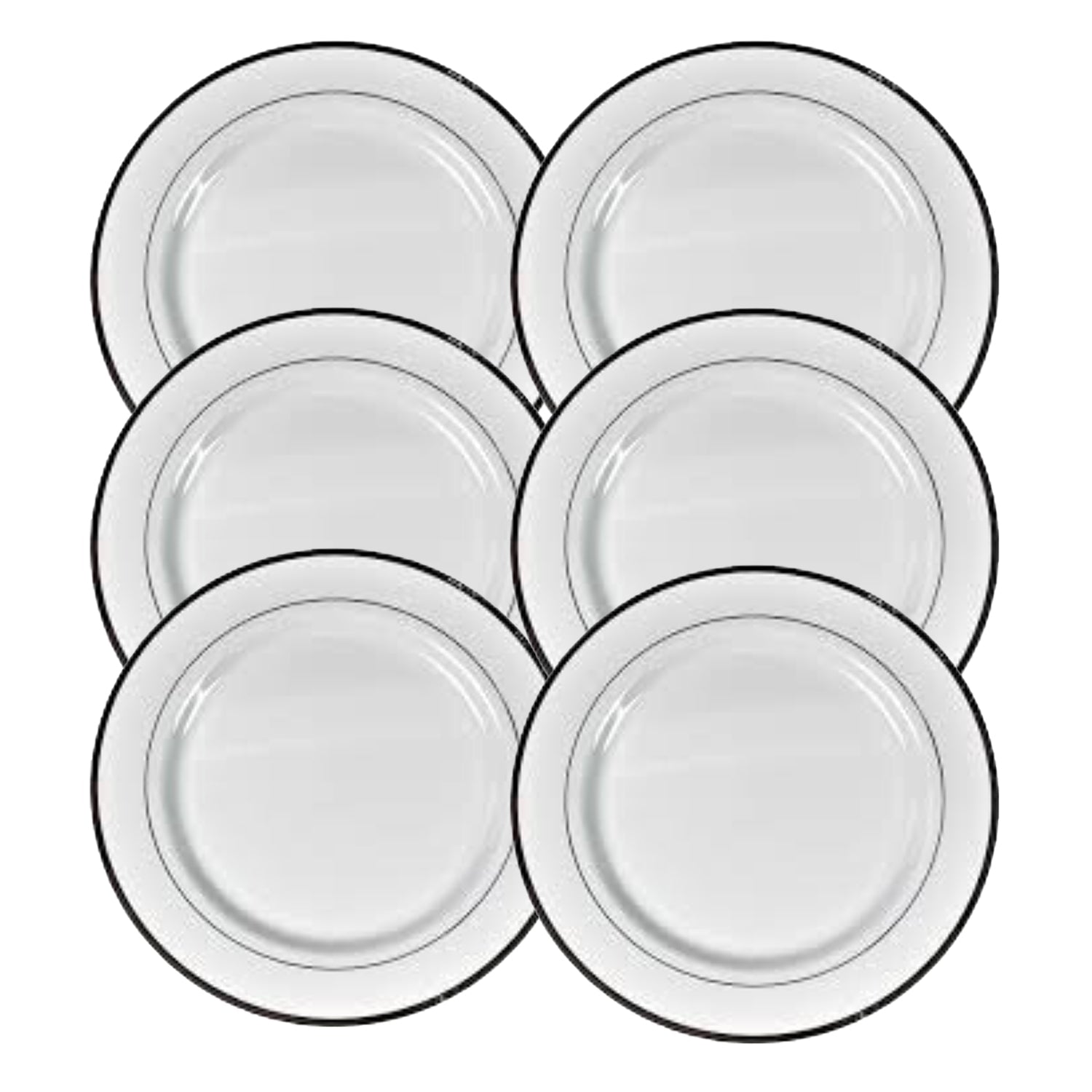 Round Plastic Dinner Plates Wedding Birthday Party Tableware Supplies (6 Pcs Set)