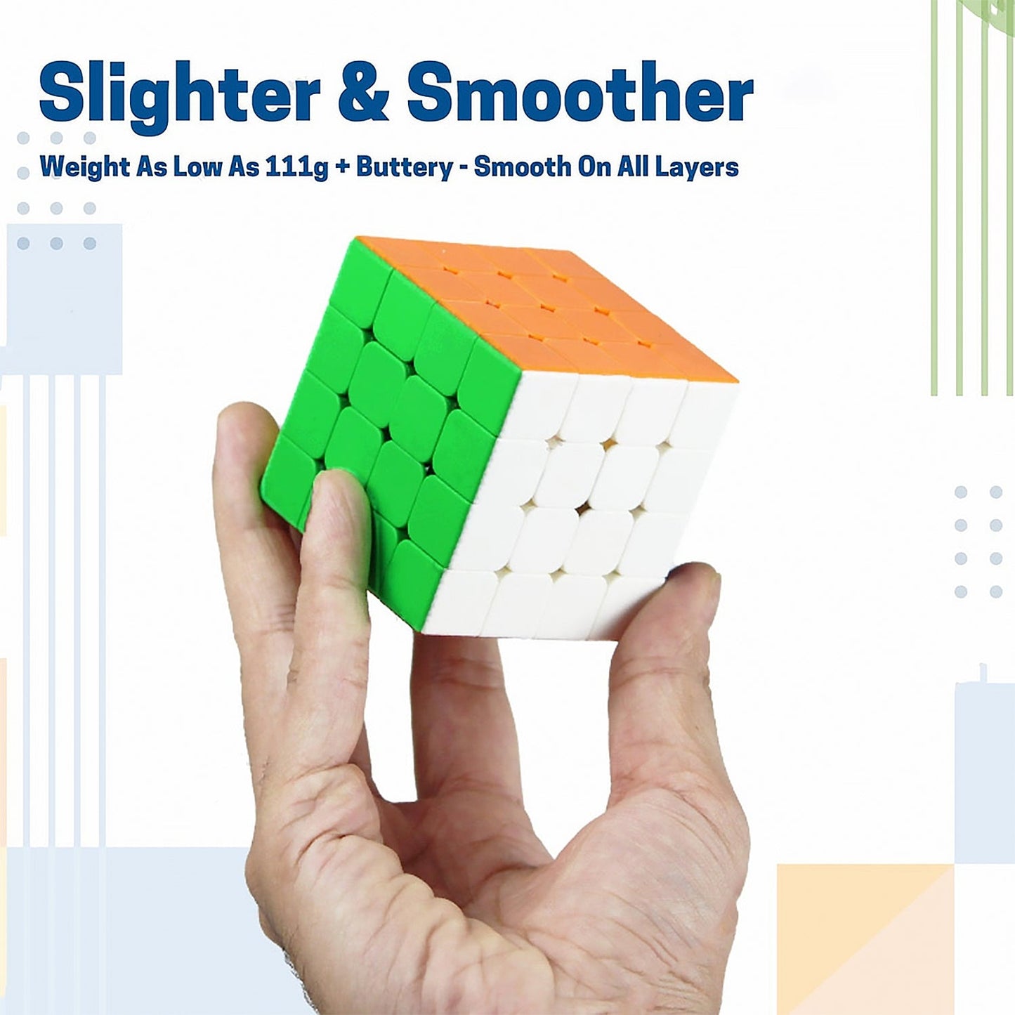 Small Puzzles Cubes 4Ã—4Ã—4 High Speed Sticker Less Magic Cube Game, Kids and Professionals Magic Cube Puzzle Toy, Pack of 1, 8+ Years