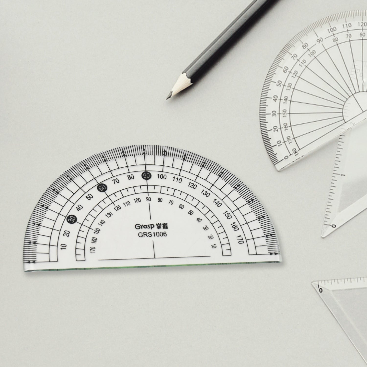 4-Piece Geometry Set, Triangle Ruler Protractor Straight Ruler– 9to999