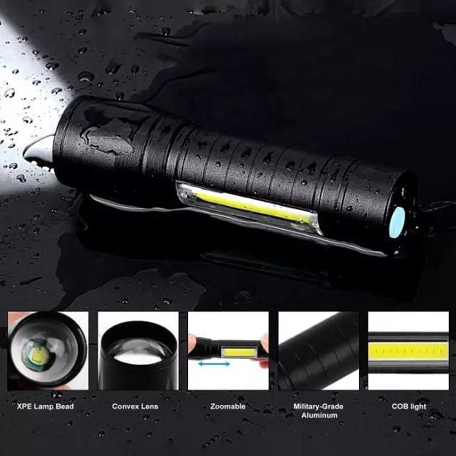 Mini 2 in 1 High Power Pocket Torch Light (1 Pc / Mix Design)