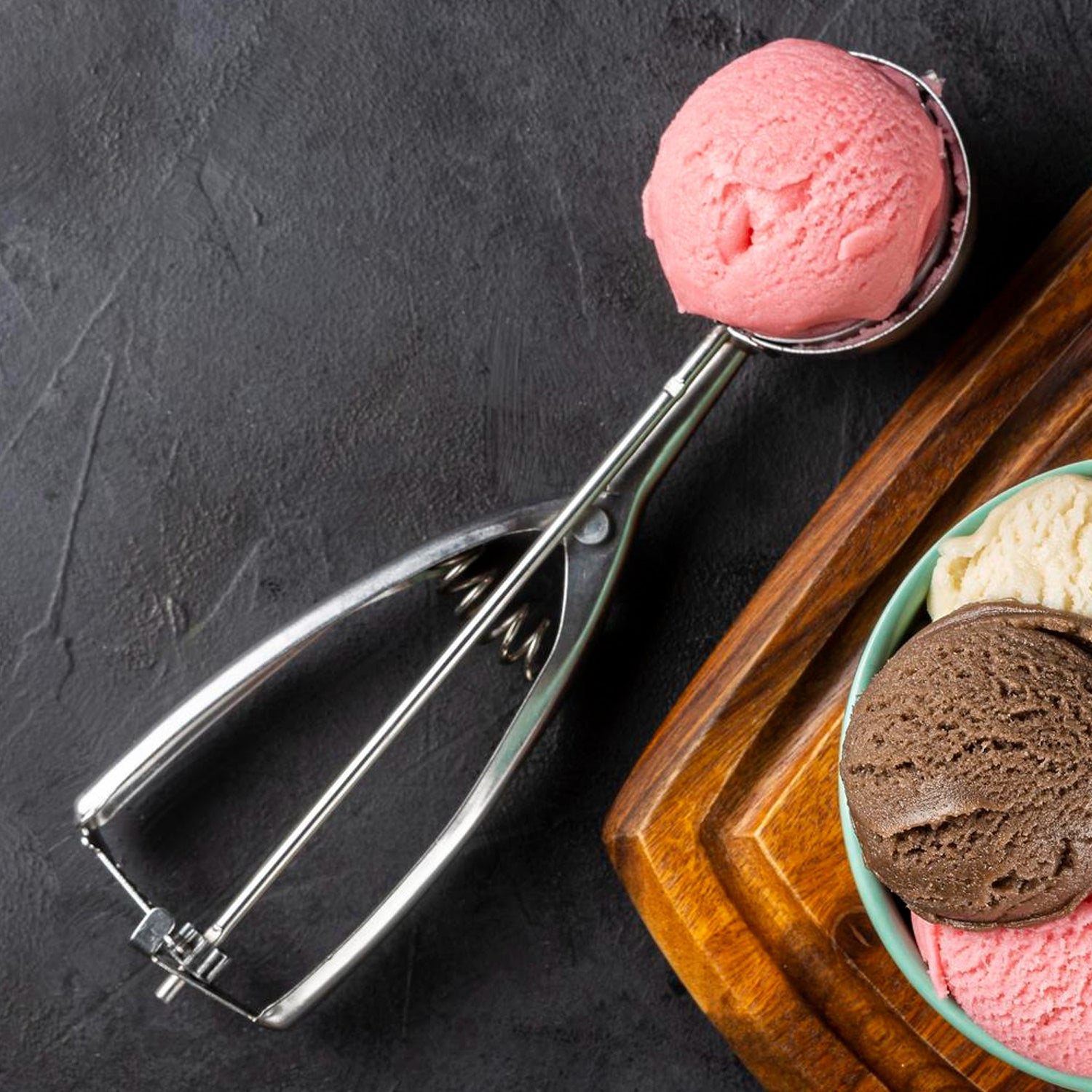 Premium Stainless Steel Ice Cream Scoop with Trigger Release â€“Approx 70 ML Capacity