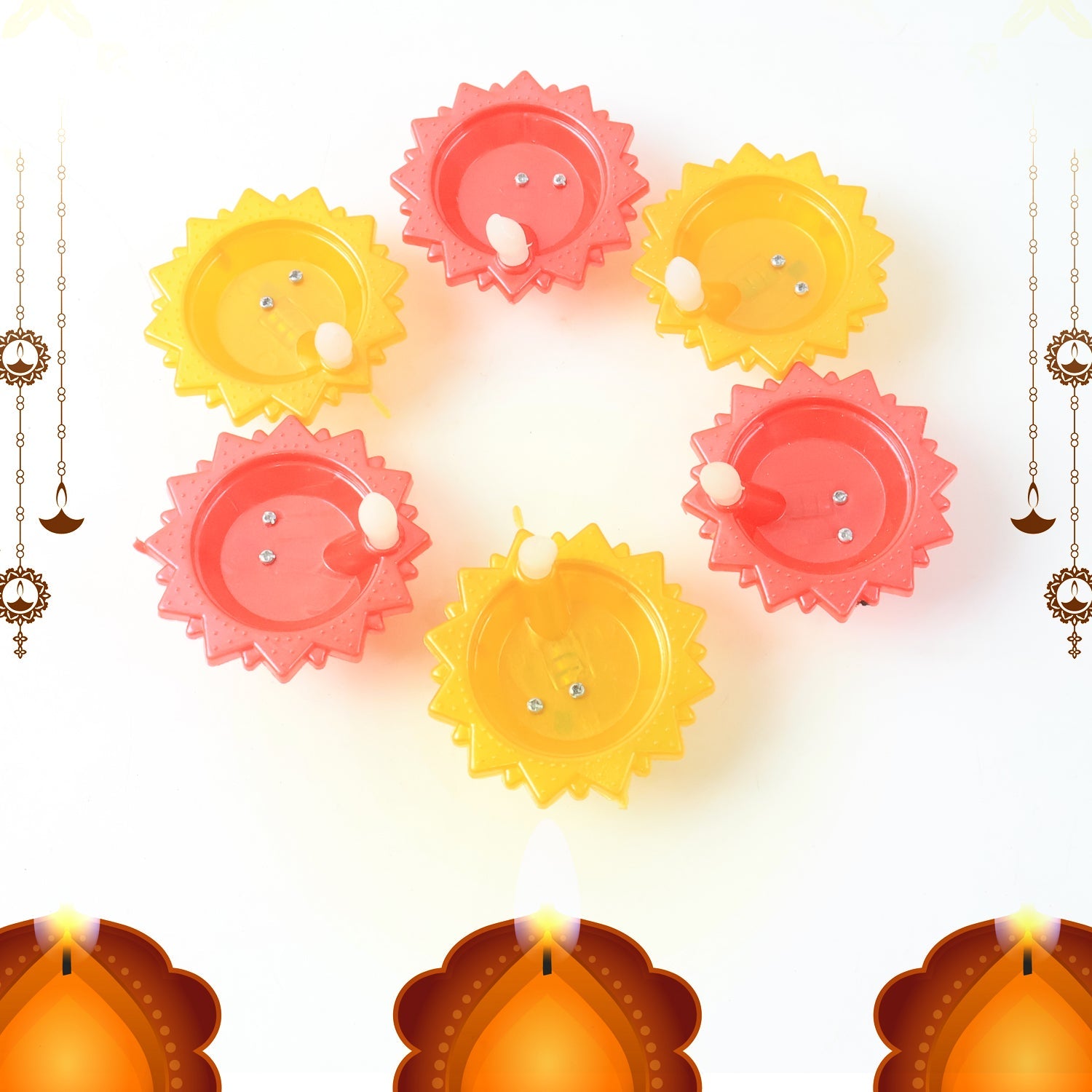 Water Sensor LED Diya Set (6 Pc)