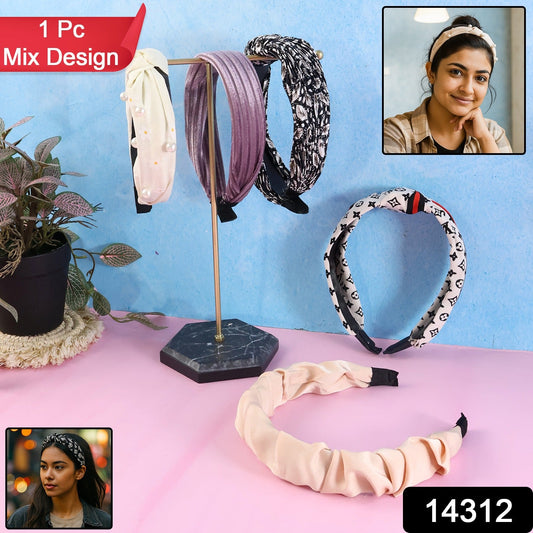 Womenâ€™s Ribbed Texture Knot Design Hairband (1 Pc / Mix Design)