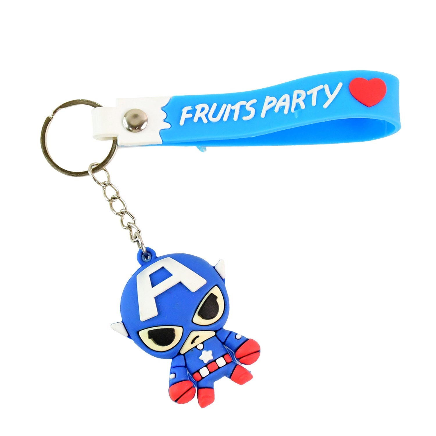 Cute Cartoon Silicone 3D Key Chain with Metal Hook & Strap (Pack of 1)