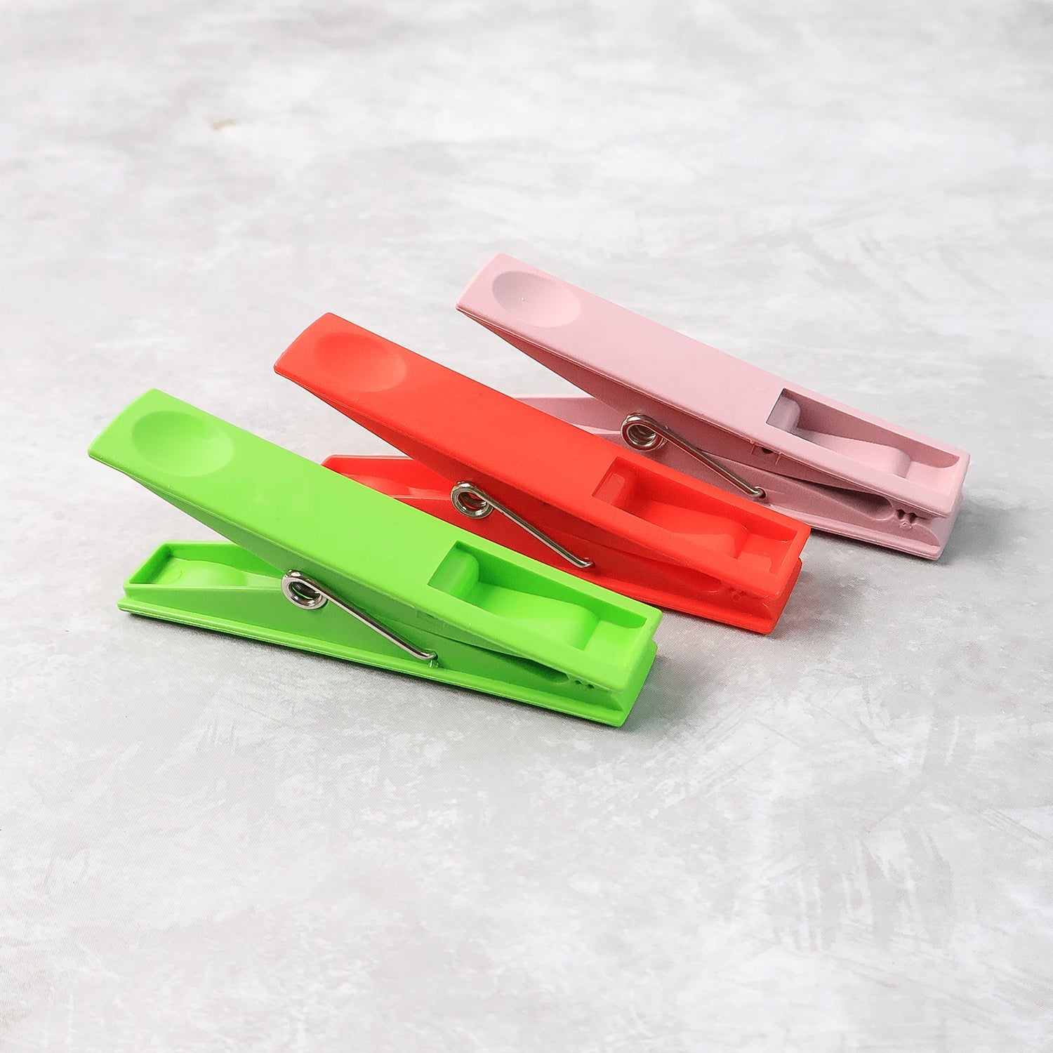 Durable Cloth Clips Set of 12 â€“ Strong Grip Plastic Laundry Pegs with Stainless Steel Spring