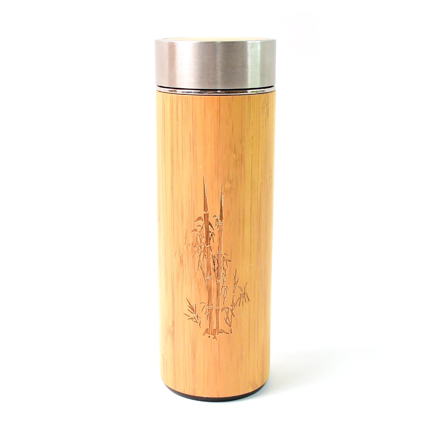 Bamboo Design Stainless Steel Insulated Travel Water Bottle (Approx 500 ML)