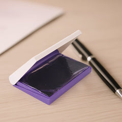 Yasu Plastic Stamp Pad Violet Ink, Quick-Dry Refillable Pad (1 Pc)