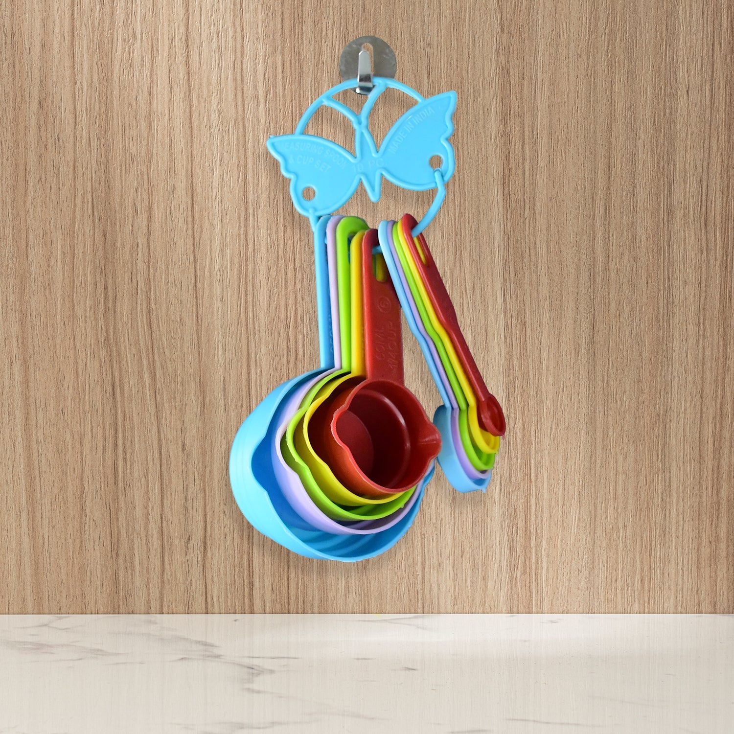 10Pcs Plastic Measuring Spoons and Cups Set for Home Kitchen Cooking.