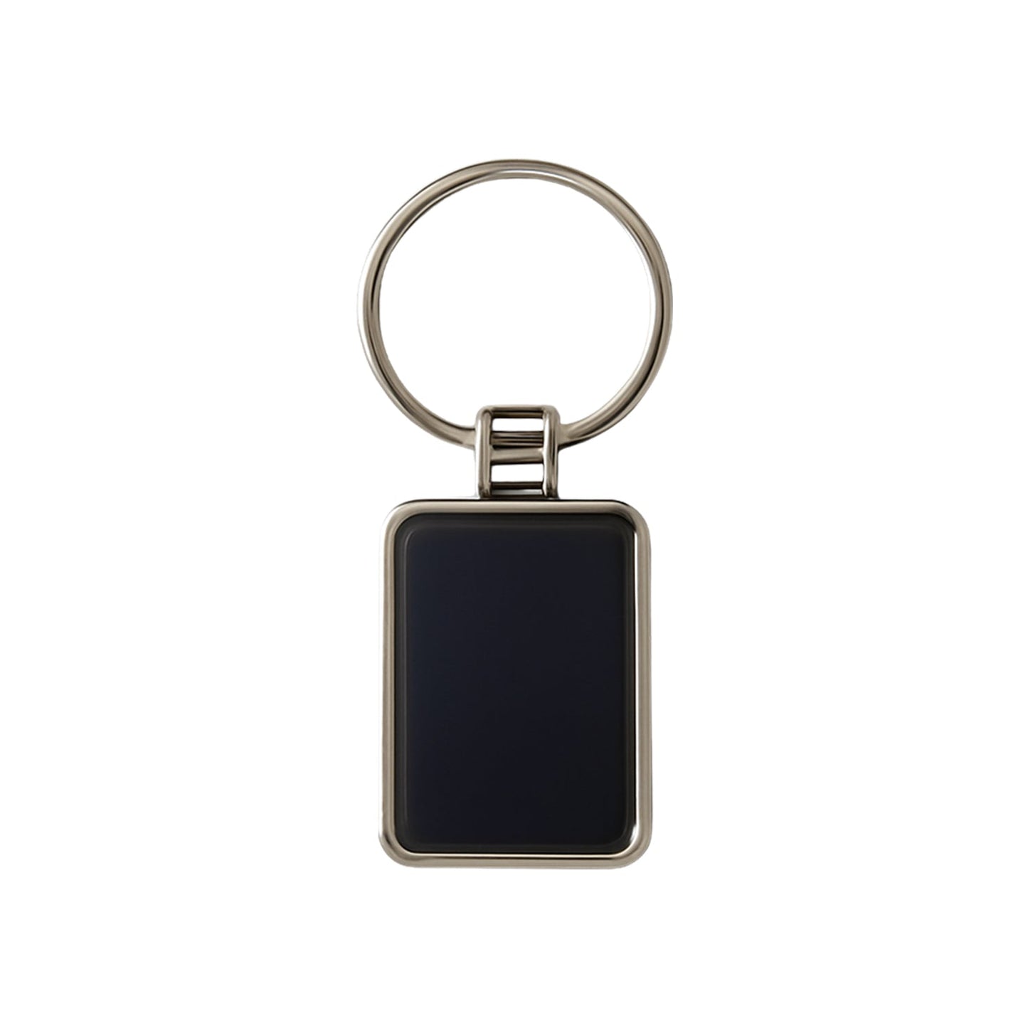 Customized / Personalized Premium Rectangular Black & Silver Metal Keychain (1 Pc)