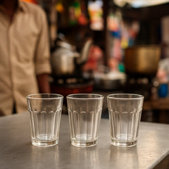 Supermom Plastic Chai Pyali Transparent Tea Glass Set (130ML / 6 Pc)