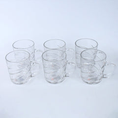 Glass Coffe & Tea Cup / Mug Enjoy Your Drink in Style, Water glass (6 pcs Set / 220 ML)