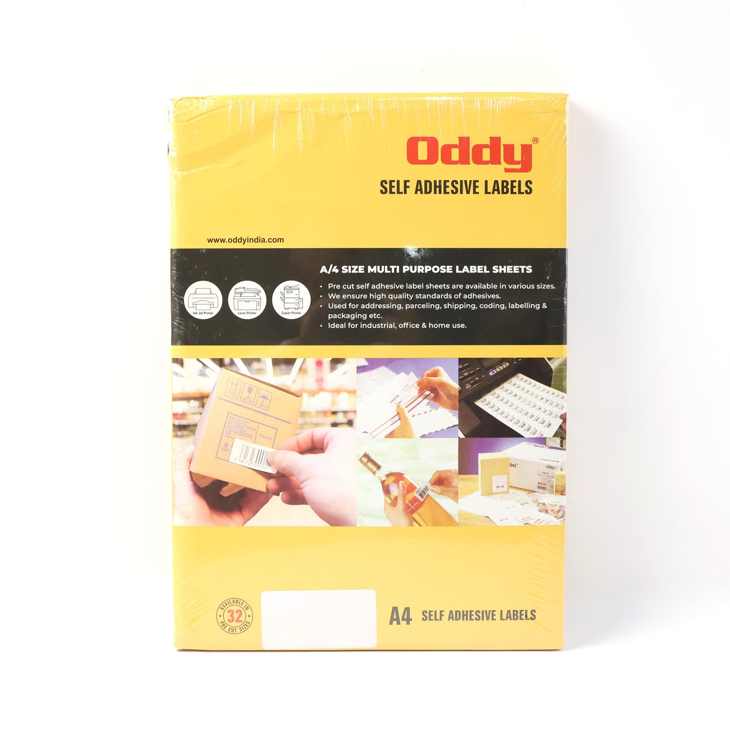 Oddy Self-Adhesive Labels â€“ A4 Sheets, 24-Up per Sheet (100 Sheets, 2400 Labels)