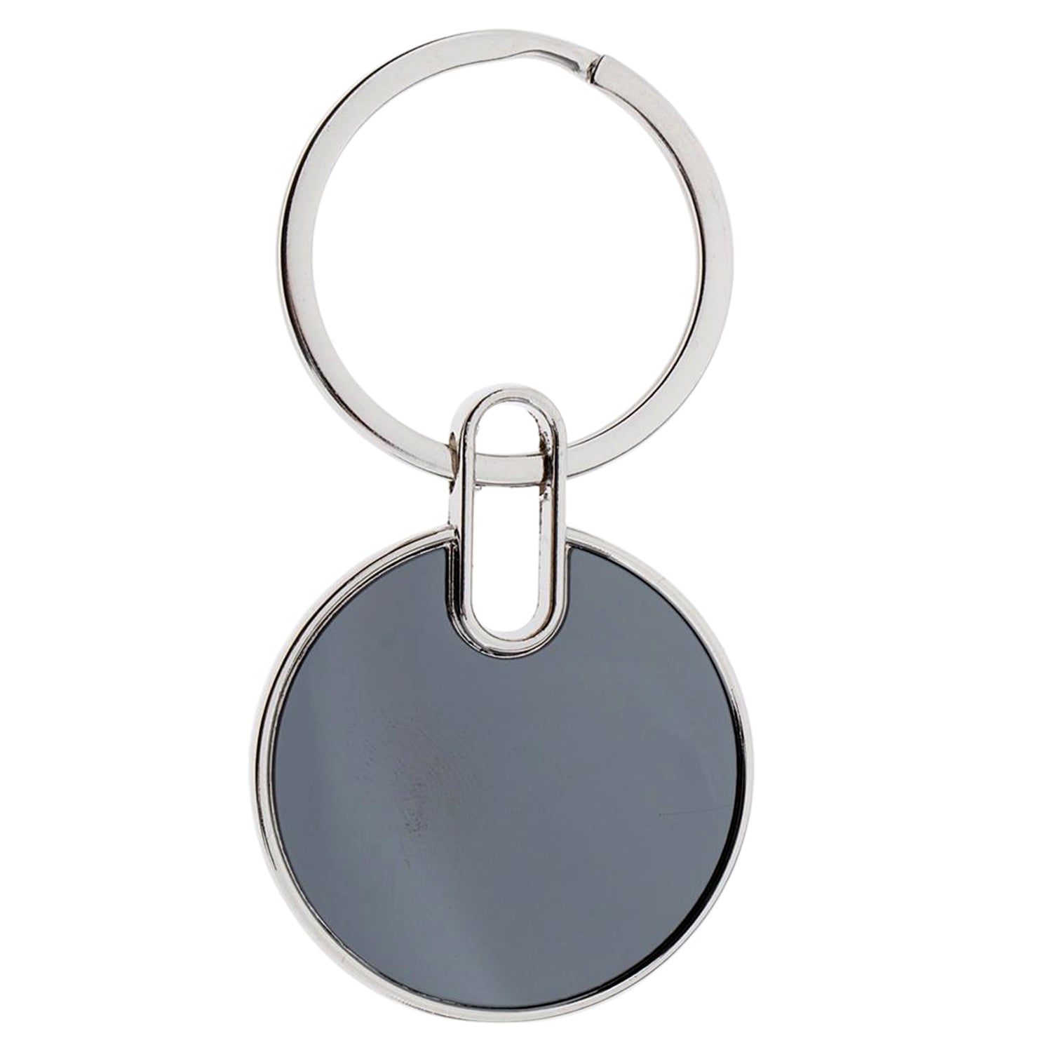 Customized / Personalized Sleek Black Round Metal Keychain (1 Pc)