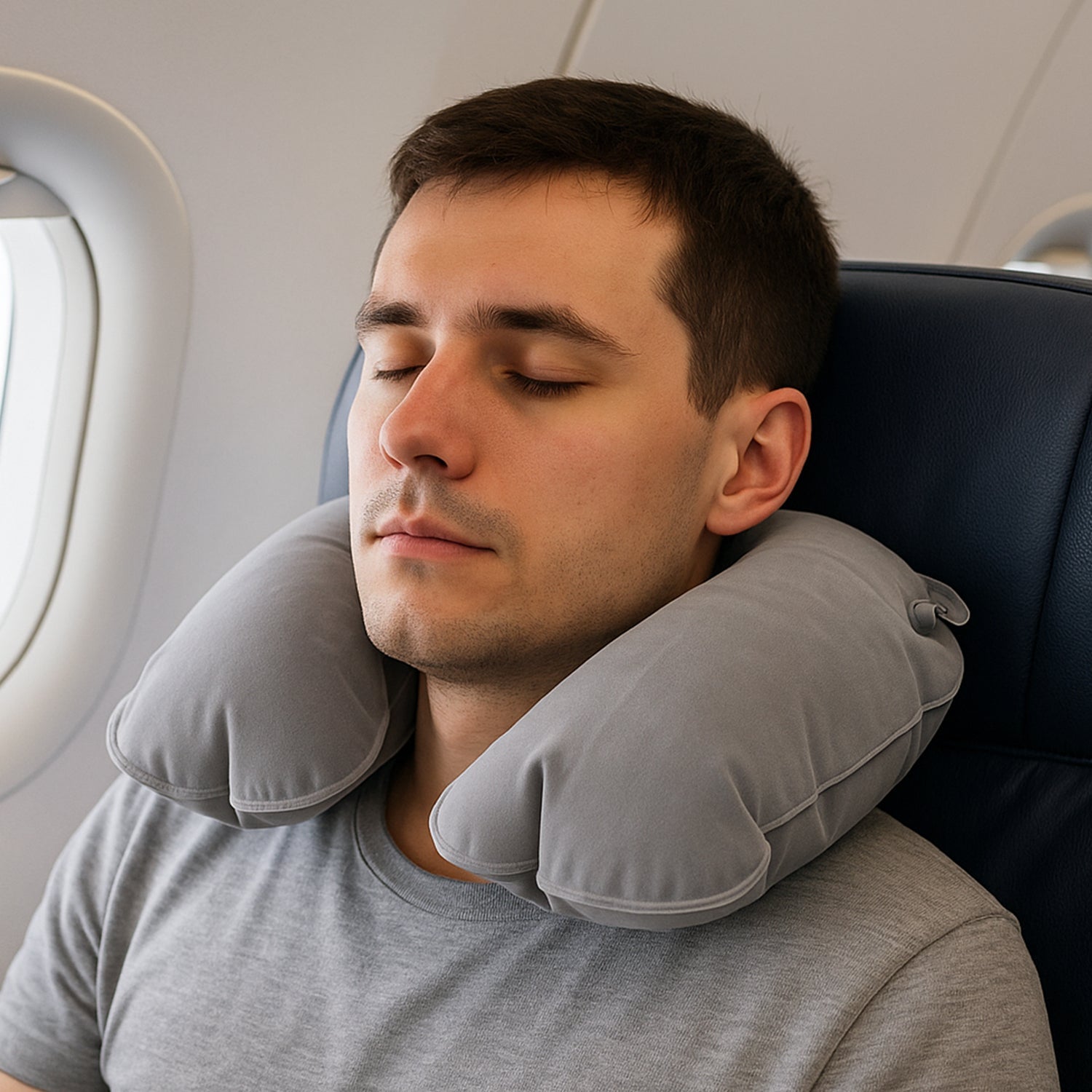 Inflatable & Foldable, Pillow U Shape Air Cushion Travel Pillow (1 Pc / Mix Color)