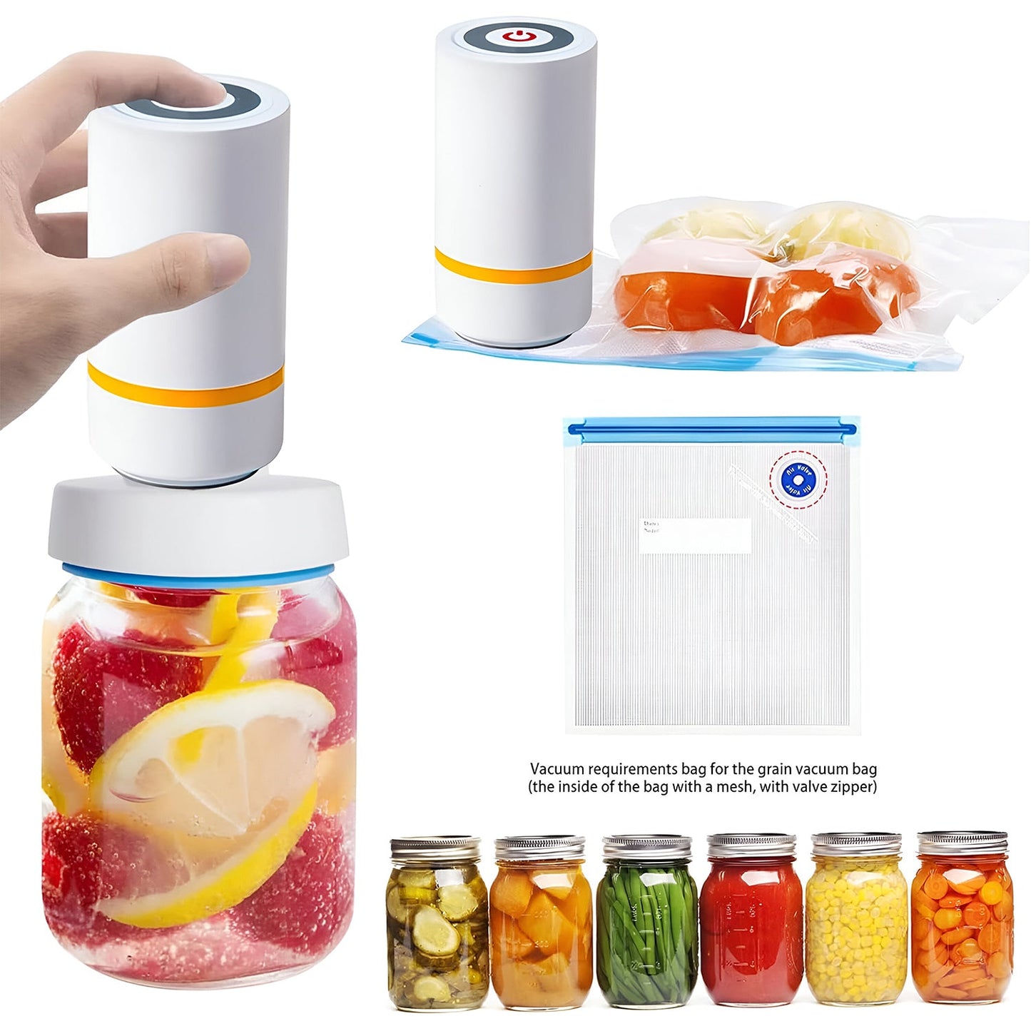 Portable USB Rechargeable Vacuum Sealer Machine (1 Pc)