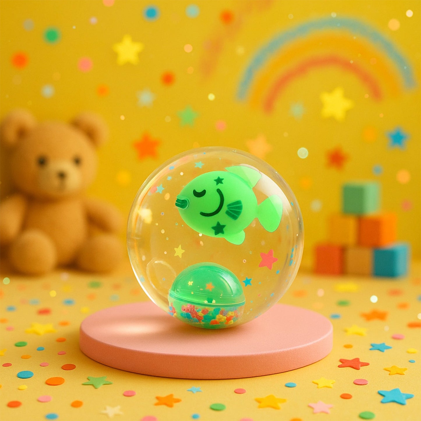 Light-Up Bouncy Fish Ball â€“ Impact-Activated LED Flashing Sensory Toy (1 Pc)