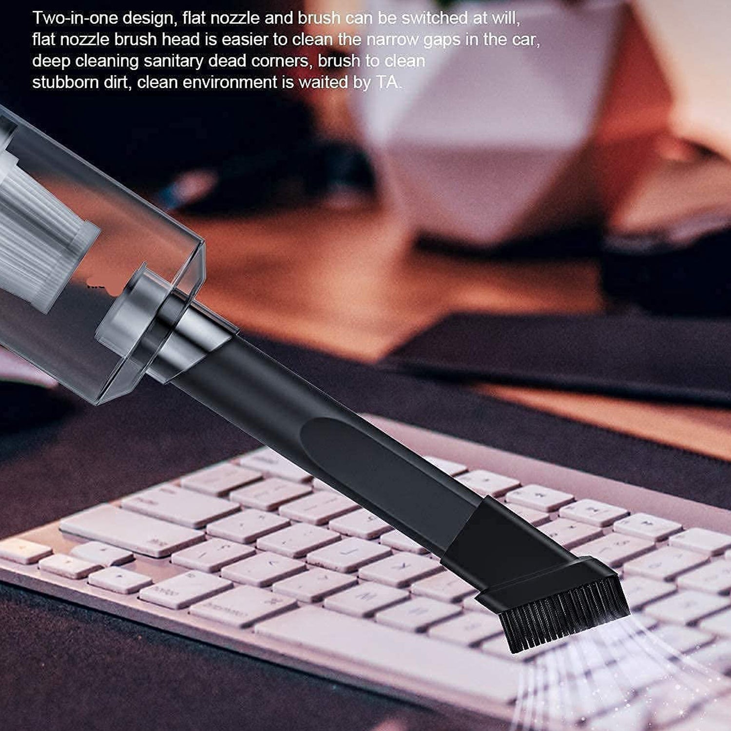 2 in 1 Wireless Vacuum Cleaner â€“ 120W Handheld USB Rechargeable for Home & Car (1 Pc)