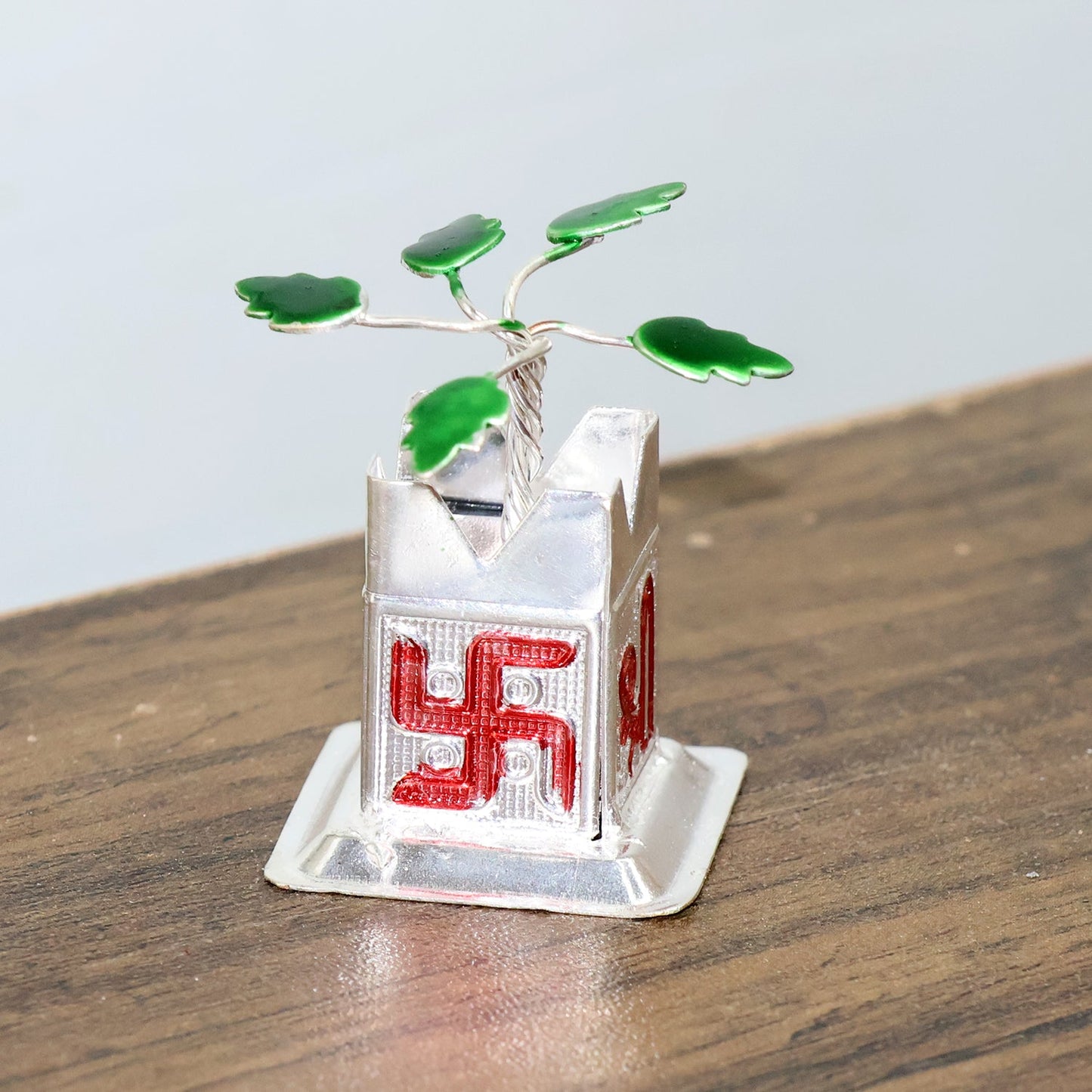 Tulsi Plant Miniature Idol with Mandir Kalash Base - (1 Pc)