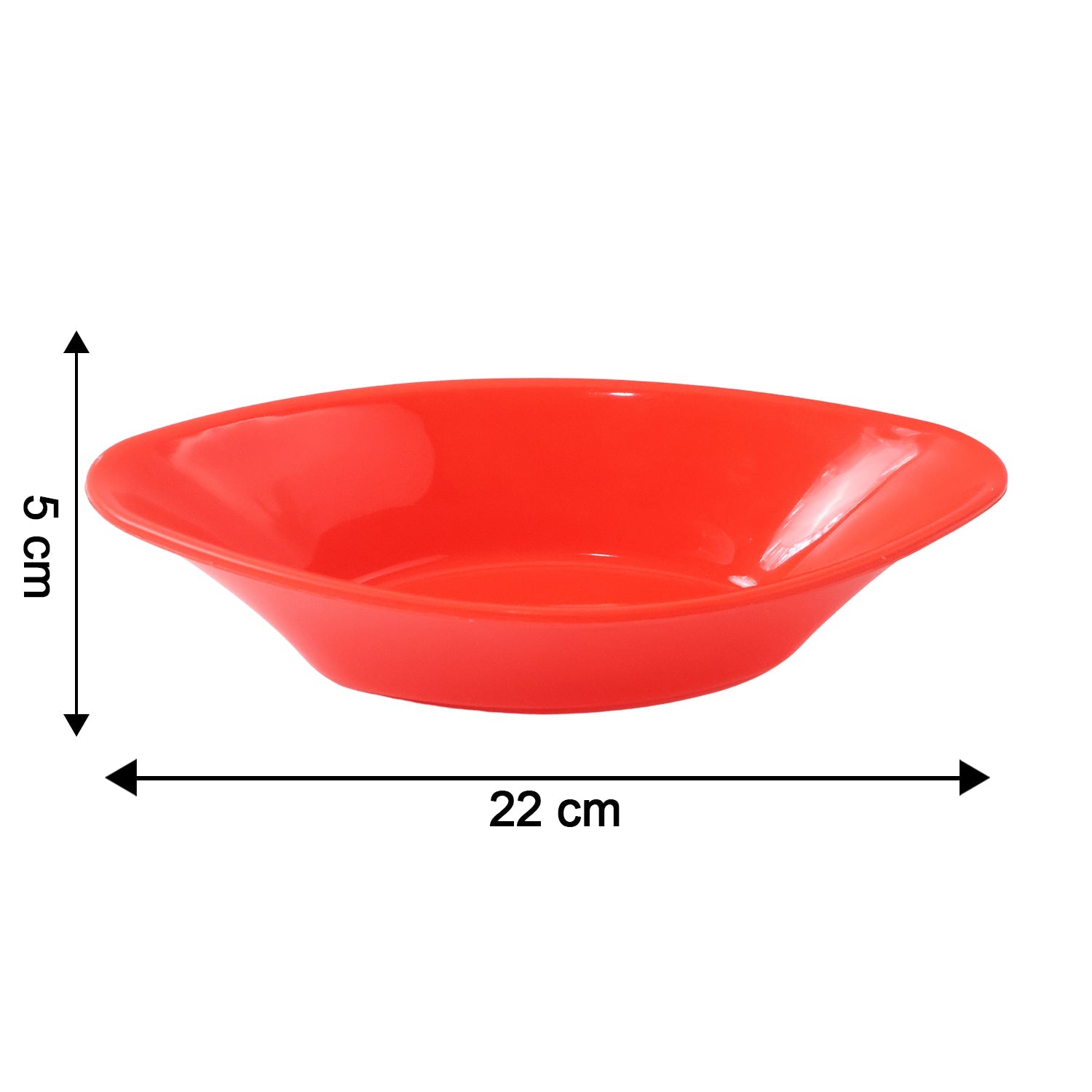 Plastic Marin Serving Bowl â€“ Elegant Oval Deep Bowl (1 Pc / Red)