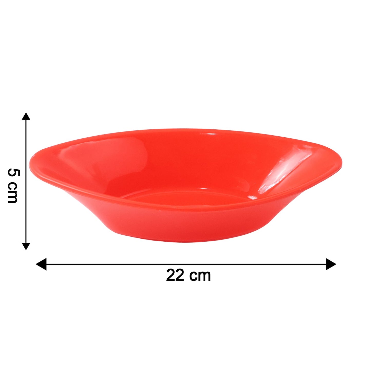 Plastic Marin Serving Bowl â€“ Elegant Oval Deep Bowl (1 Pc / Red)