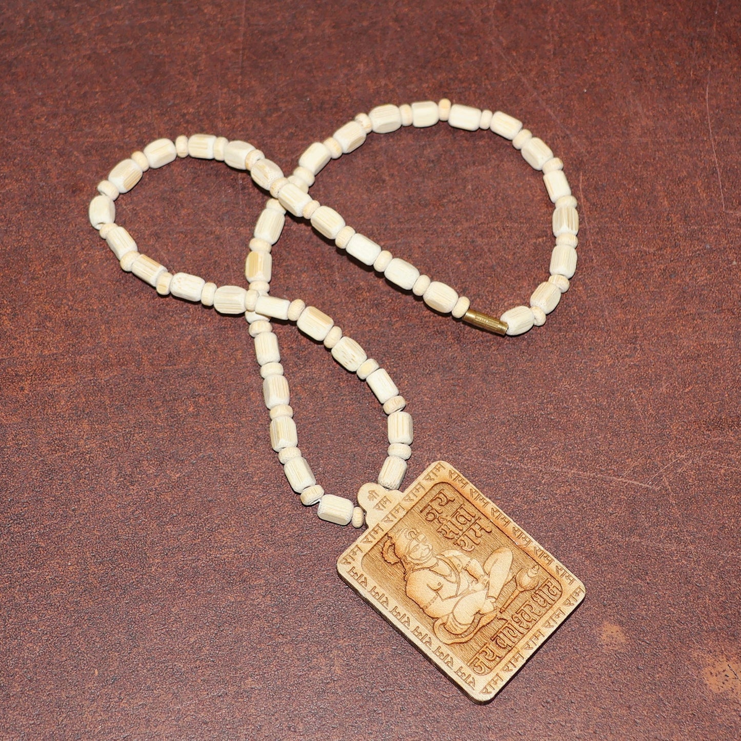 Premium Wooden Hanuman Pendant Mala (1 Pc)