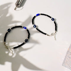 Unisex Black Evil Eye Bracelet Set 