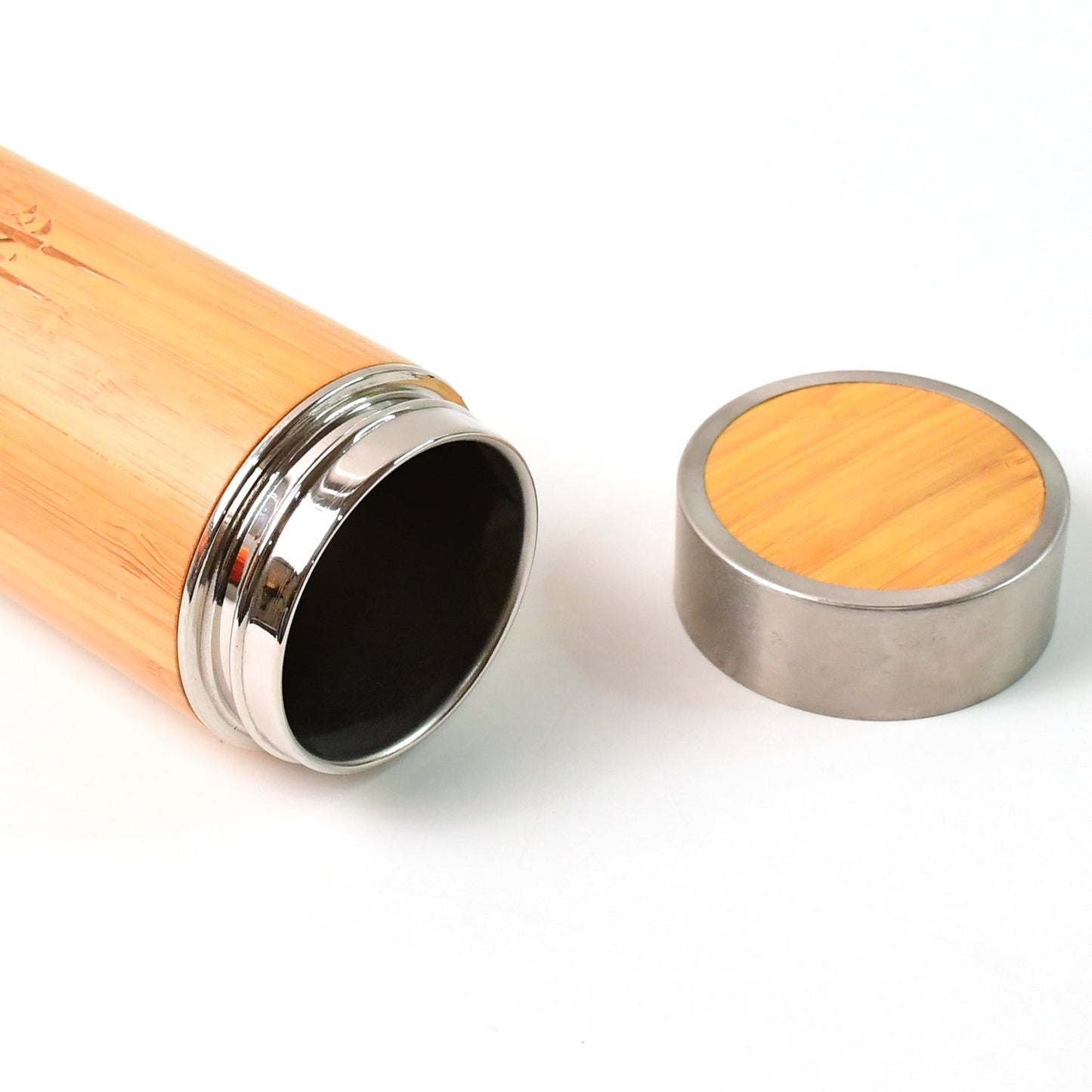 Bamboo Design Stainless Steel Insulated Travel Water Bottle (Approx 500 ML)