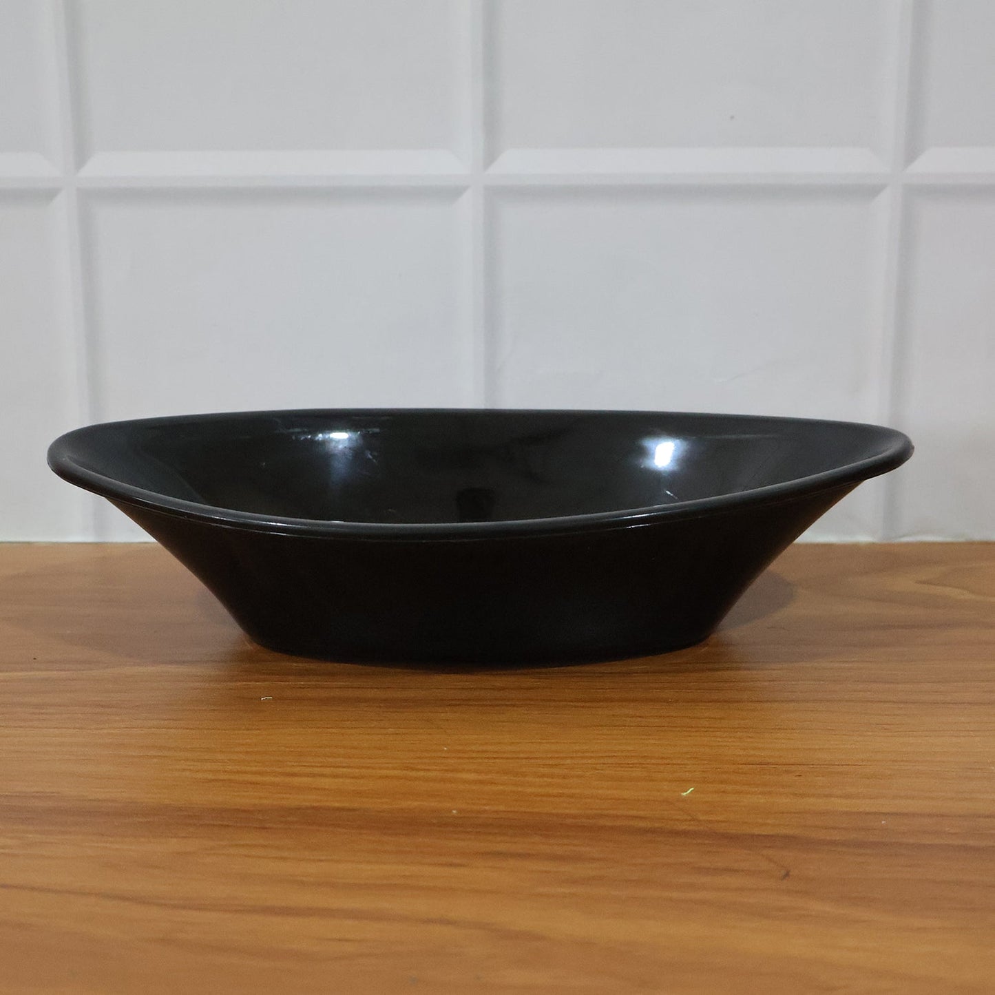 Plastic Marin Serving Bowl â€“ Elegant Oval Deep Bowl (1 Pc / Balck)