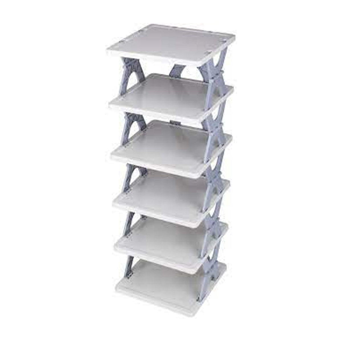 Smart 6-Layer Shoe Rack – Foldable, Collapsible & Heavy-Duty Plastic Stand for Home Entryway Storage Organizer (Mix Color)