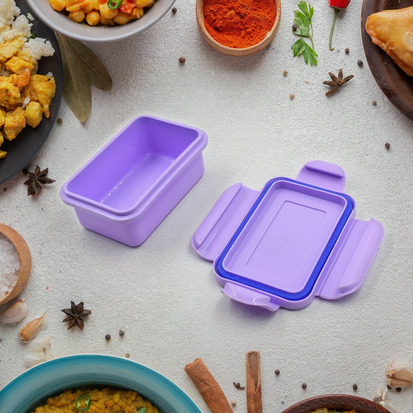 Lunch Box Plastic with steel plate, small lunch box