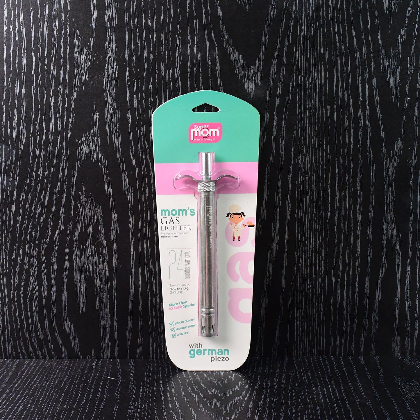 Supermom Momâ€™s Stainless Steel Gas Lighter with German Piezo