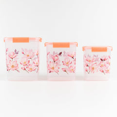 Organiza Floral Food Storage Set – 3 Pcs