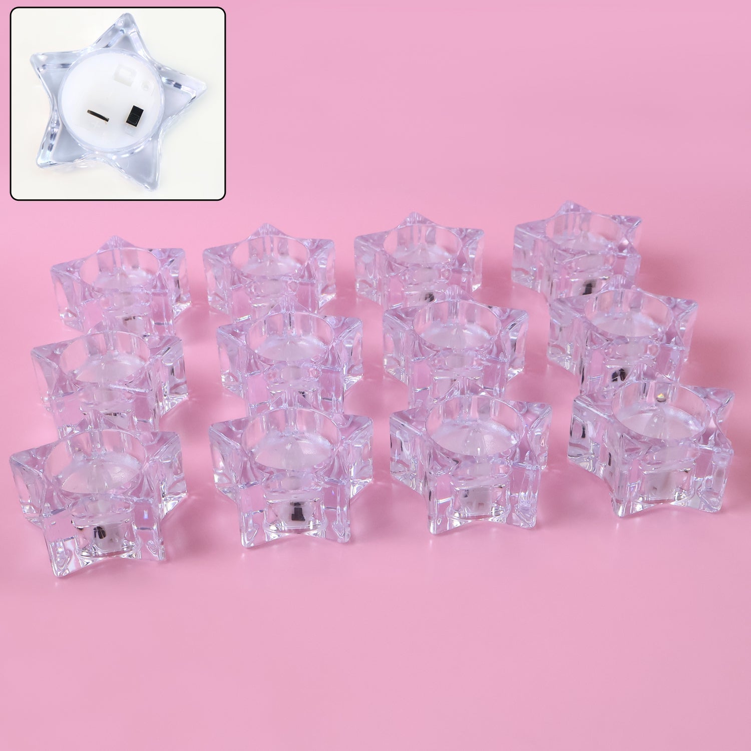 12 LED Crystal Smokeless Candles