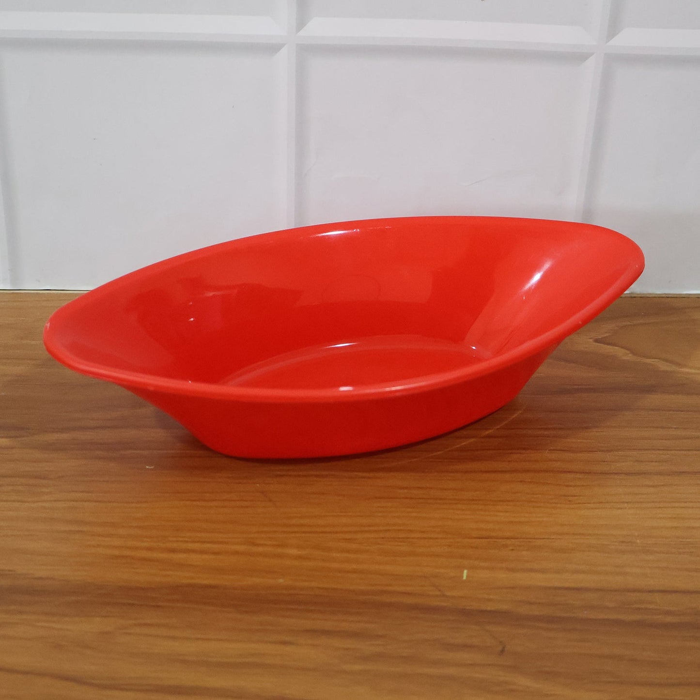 Plastic Marin Serving Bowl â€“ Elegant Oval Deep Bowl (1 Pc / Red)