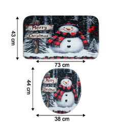 3 in 1 Mix Design Bathroom Mat - (1 Set)