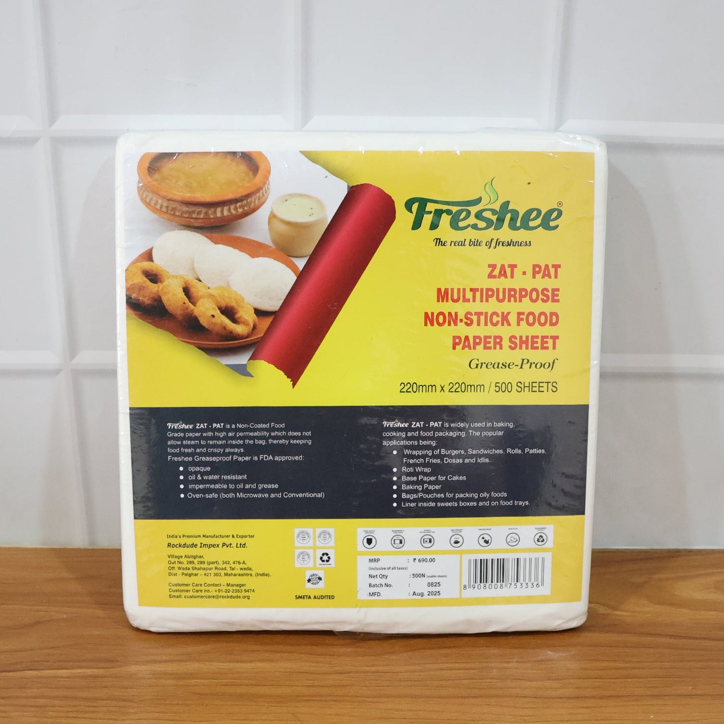 Zat-Pat Multipurpose Non-Stick Food Paper Sheets â€“ 220 Ã— 220 mm, 500 Sheets