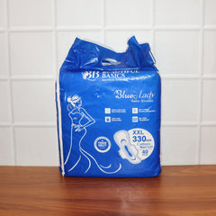 Beautiful Basics Blue Lady Extra Long Pads With Wides Wings Sanitary Pads â€“ 330 mm, 40-Pack