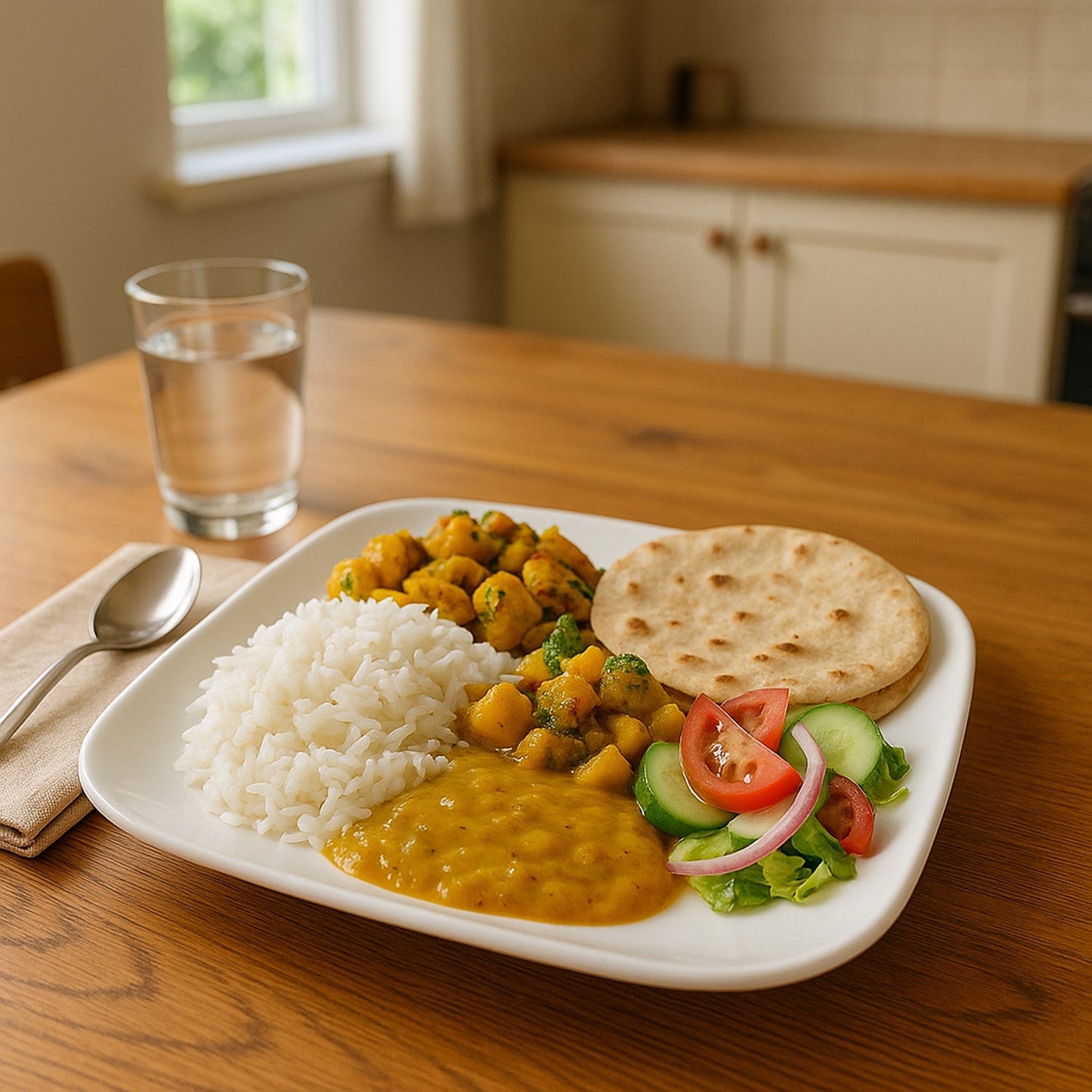 Plastic Square Dinner / Serving Plate â€“ 20 cm (1 Pc)