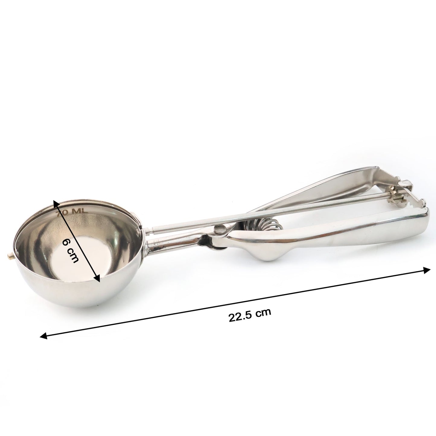 Premium Stainless Steel Ice Cream Scoop with Trigger Release â€“Approx 70 ML Capacity