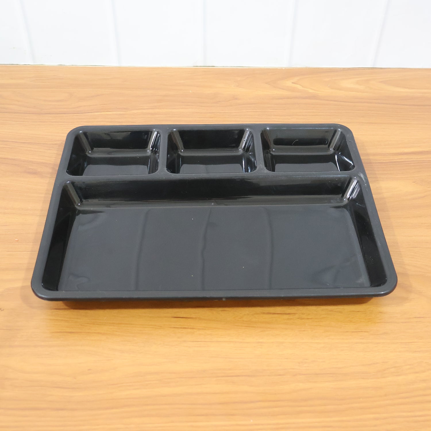 Plastic 4-Compartment Rectangular Meal Serving Tray â€“ Sectioned Dining Plate (1 Pc)