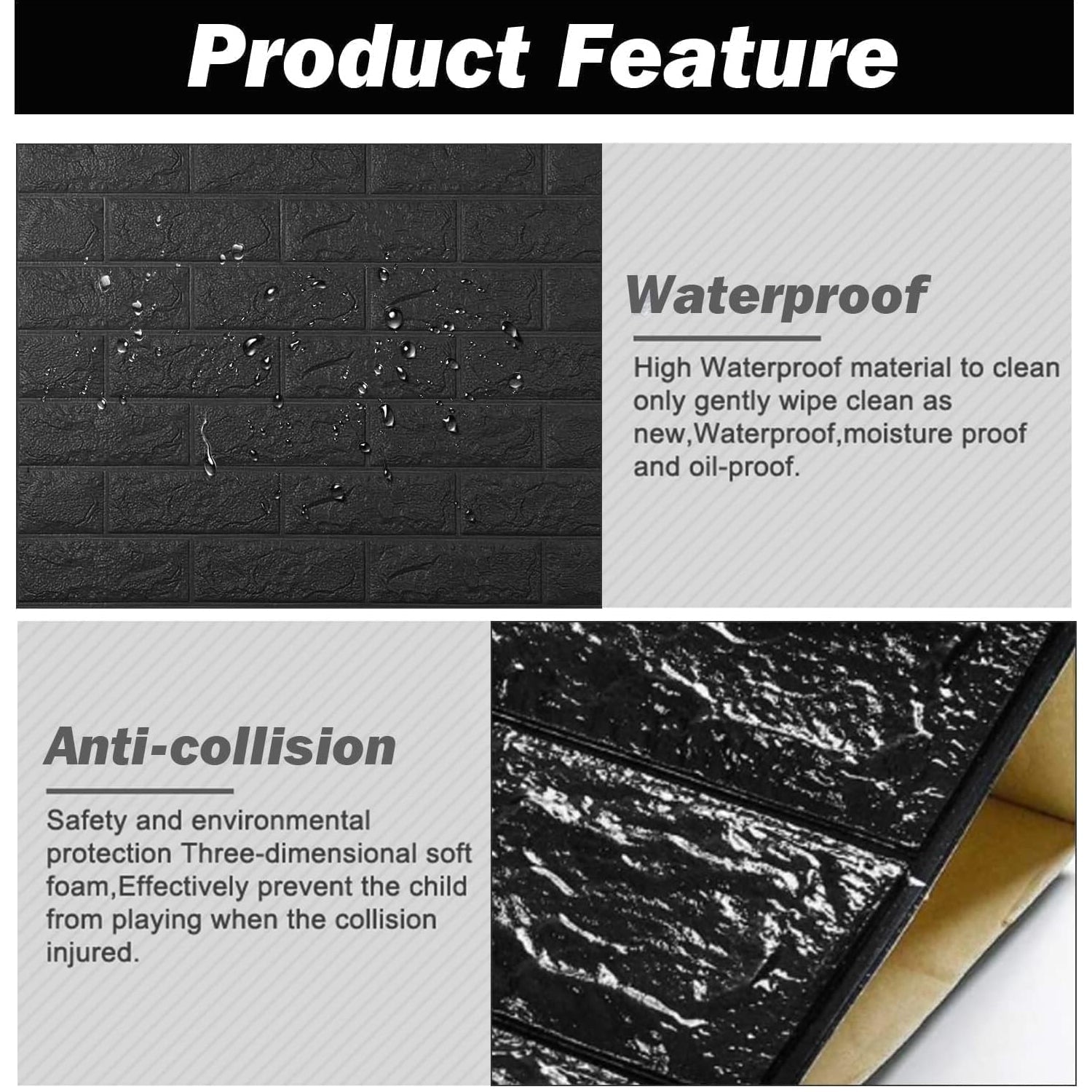 Wallpaper 3D Foam Wallpaper Sticker Panels (76 x 70 Cm / 1 Pc)