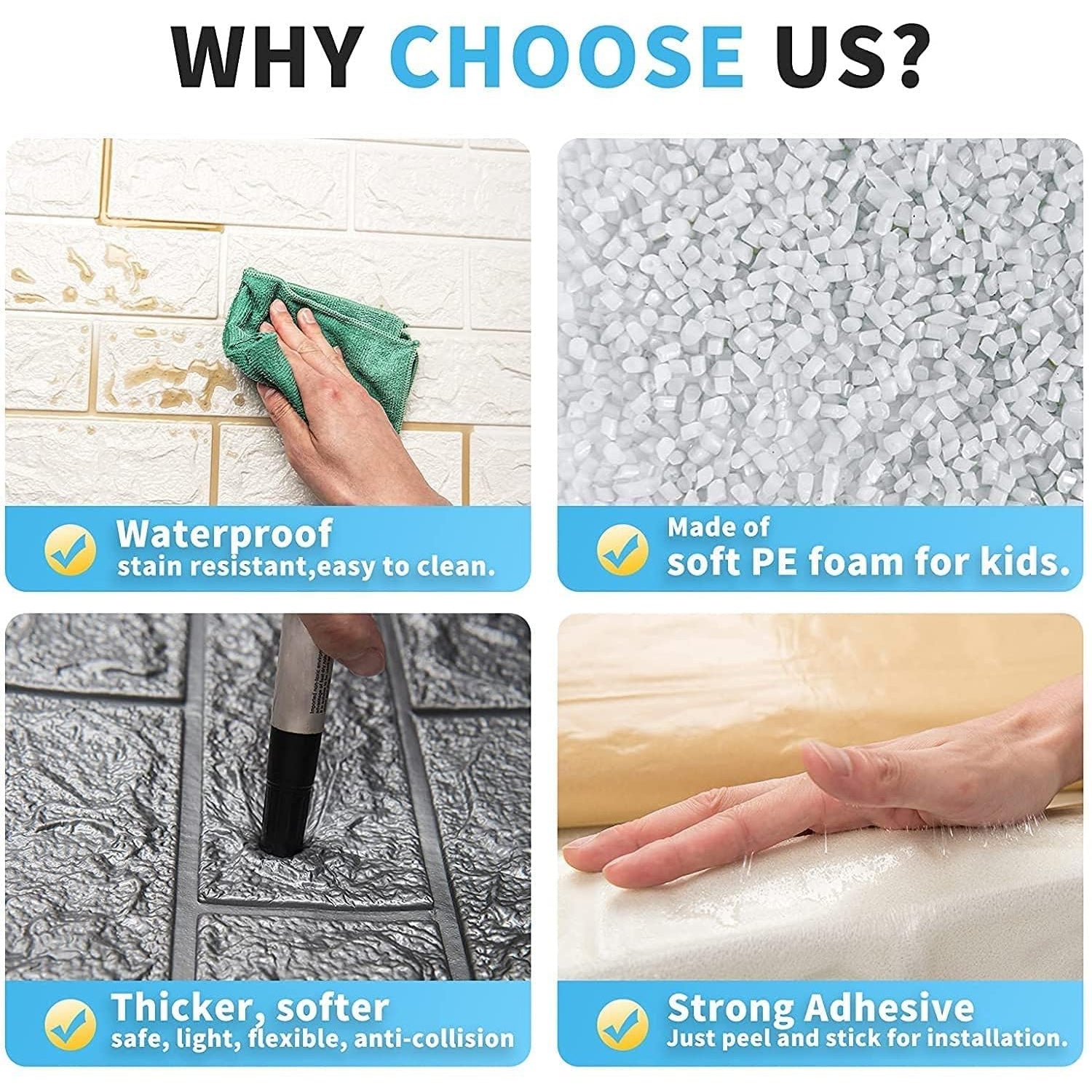 Wallpaper 3D Foam Wallpaper Sticker Panels (76 x 70 Cm / 1 Pc)