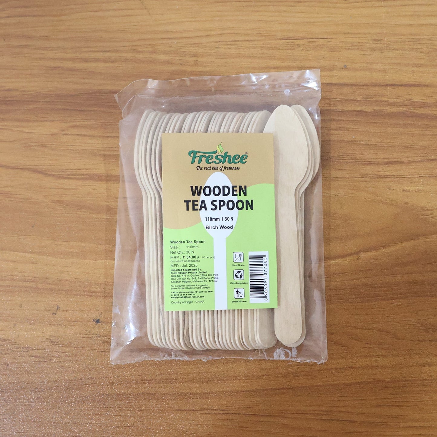 110mm Wooden Tea Spoon â€“ 30 Pcs Pack