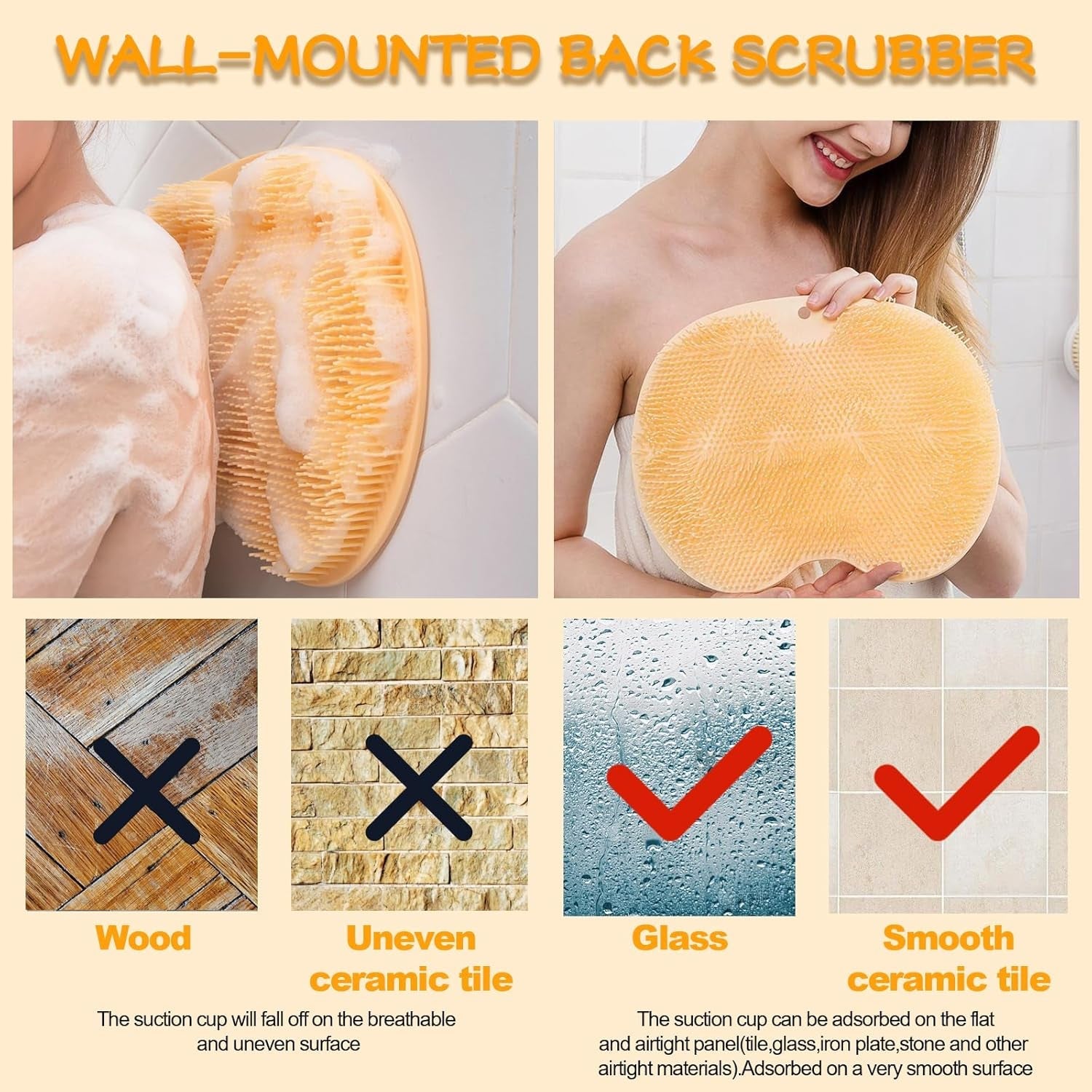 Yellow Silicone Bath Massage Cushion â€“ Suction Cup Exfoliating Foot Scrubber & Mat