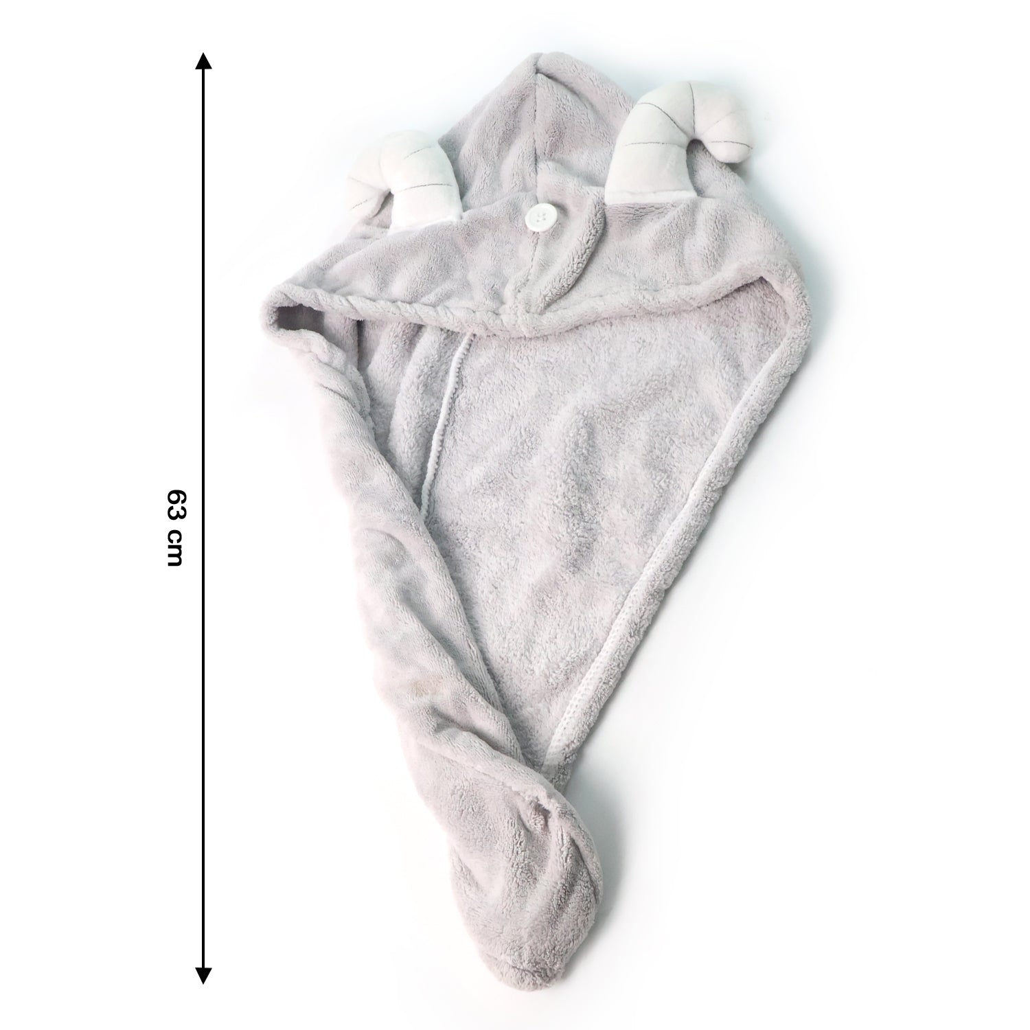 Cute Animal Ear Hooded Hair Drying Towel Wrap (1 Pc)