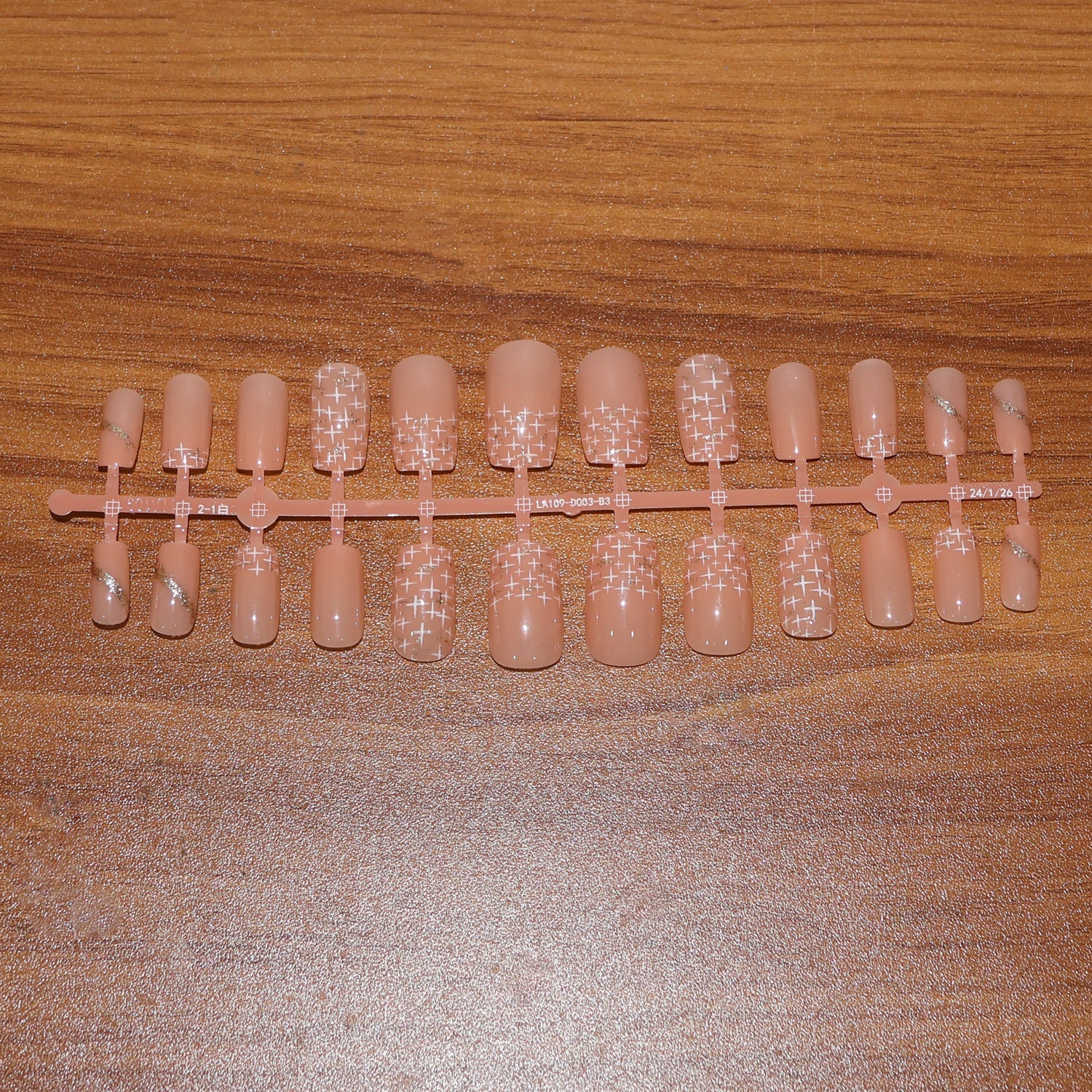 Elegant Nude Glossy Artificial Nail Tips fake nails (24 Pc Set)