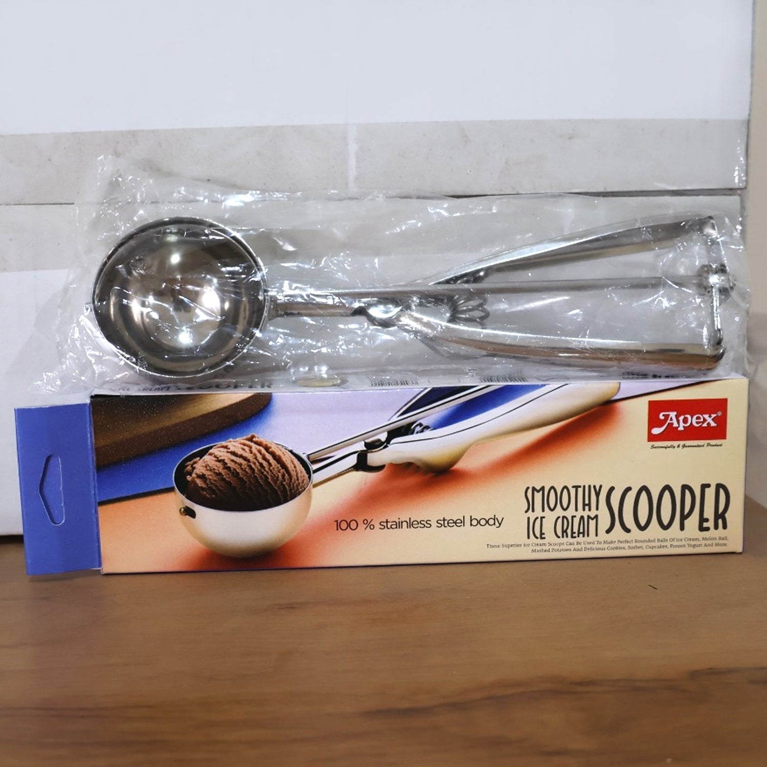 Premium Stainless Steel Ice Cream Scoop with Trigger Release â€“Approx 70 ML Capacity