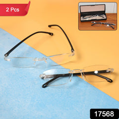 Pack of 2 Rimless Reading Glasses â€“ Lightweight Comfort Readers