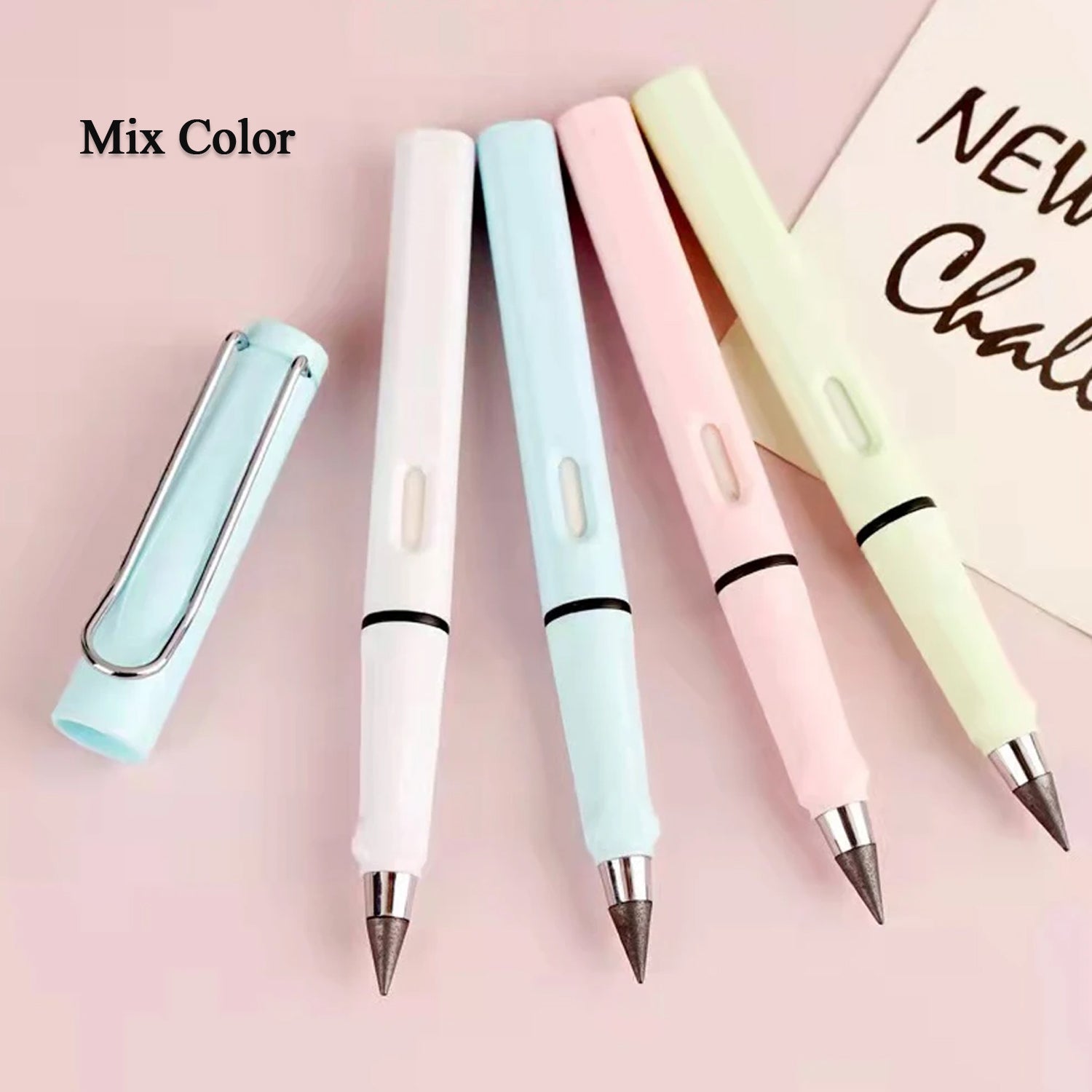 2-in-1 Everlasting Magic Pencil with Replaceable Eraser â€“ Inkless, Reusable, Portable (1 Pc / Mix Color)